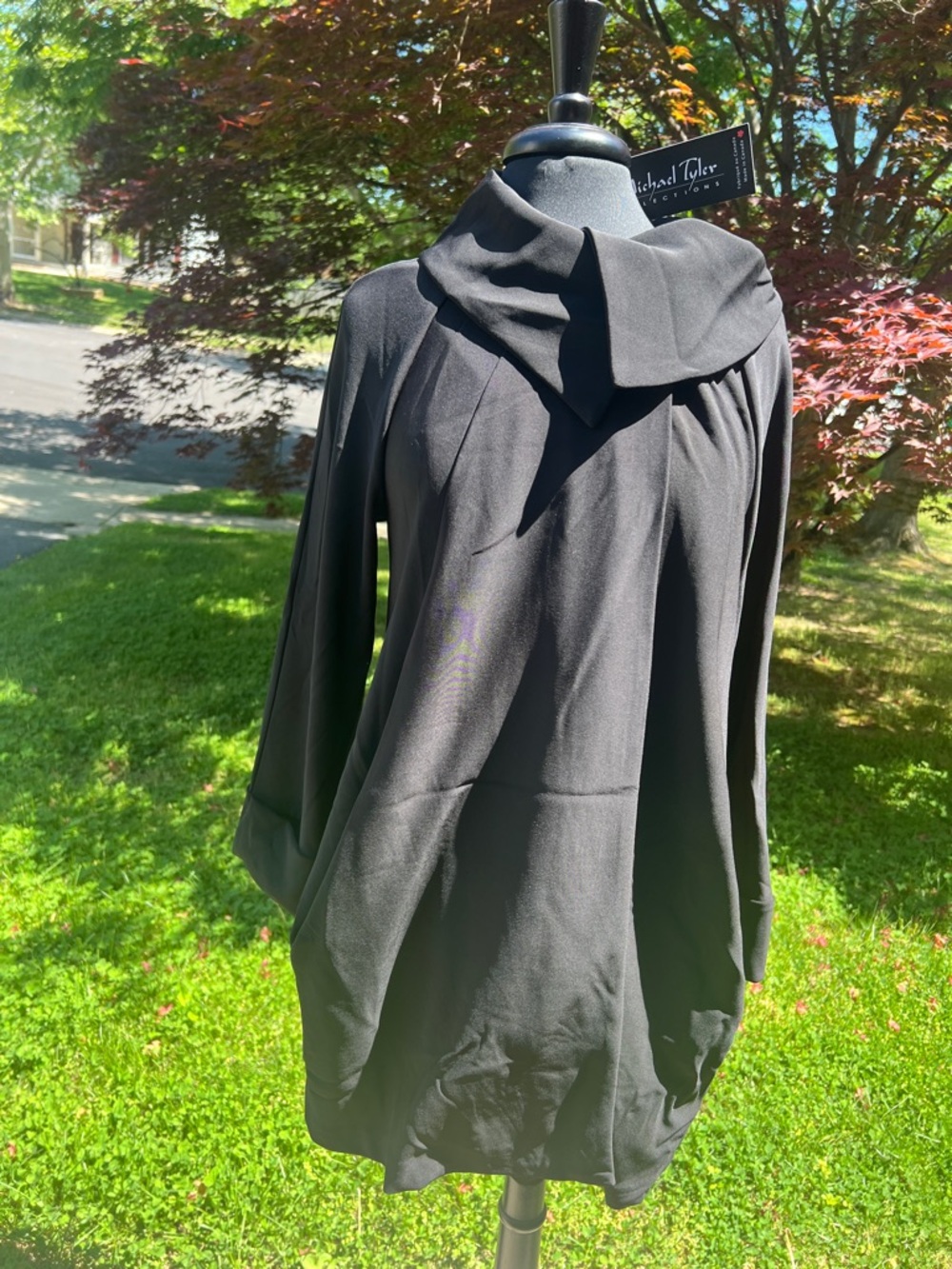 Michael Tyler Black Draped Women's Coat
